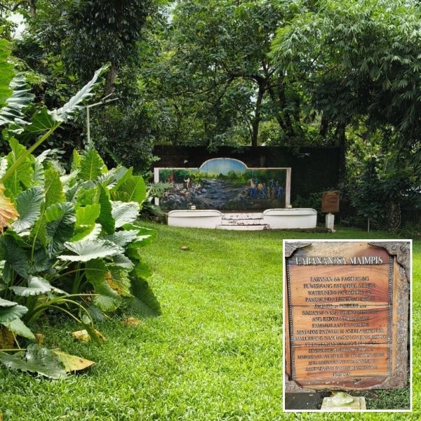 A stone marker honors the revolutionary Emilio Jacinto's final moments.