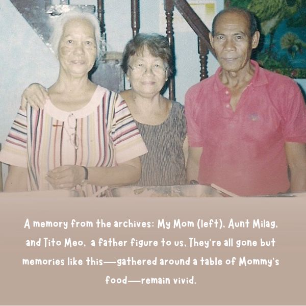 My mom, aunt Milagros and uncle, Romeo