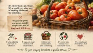 Buying tomatoes is building communities.